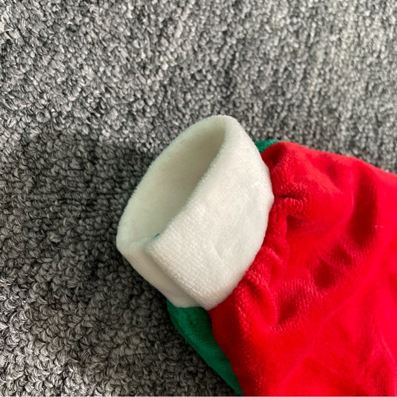 Vintage Baby's First Christmas Romper One Piece Size 6 Months Red Green Velvet - Picture 3 of 10